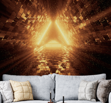 Fotomural abstracto camino de luz dorada - TenVinilo