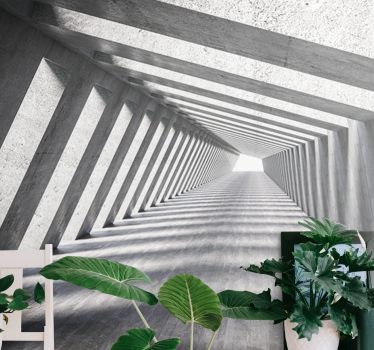 Fotomural abstracto perspectiva túnel geométrico - TenVinilo