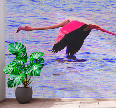 Fotomural animal flamenco en vuelo - TenVinilo