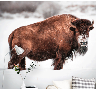 Fotomural animales bisonte majestuoso en postura - TenVinilo