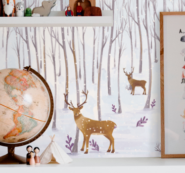 Fotomural animales ciervos en el bosque - TenVinilo