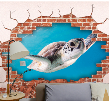 Fotomural animales diseño de tortuga personalizable - TenVinilo