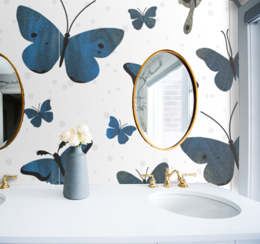 Mural para baño elegante mariposa volando - TenVinilo