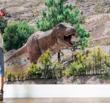 Fotomural animales encuentro con dinosaurios feroces - TenVinilo