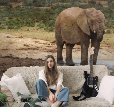 Fotomural animales encuentro con elefantes - TenVinilo