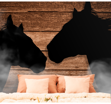 Fotomural animales encuentro con la silueta de un caballo - TenVinilo
