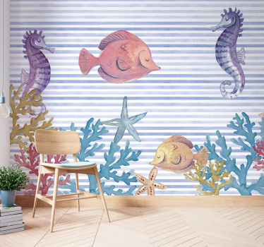 Fotomural animales escena de criaturas submarinas - TenVinilo