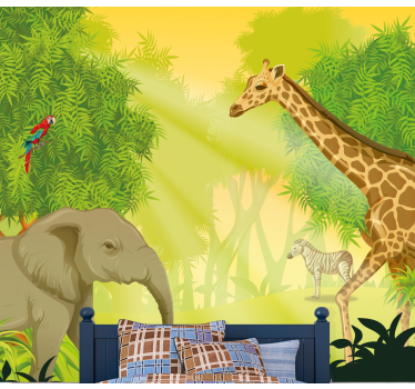 Fotomural animales escena de safari en la sabana - TenVinilo