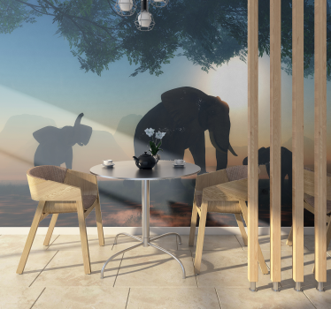 Fotomural animales escena del elefante de la sabana - TenVinilo