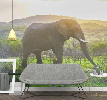 Fotomural animales escena del elefante majestuoso - TenVinilo