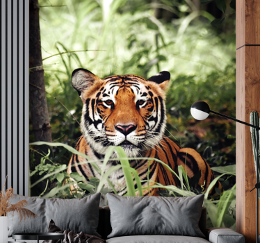 Fotomural animales experiencia tigre real - TenVinilo