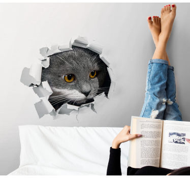 Fotomural animales gato curioso mirando - TenVinilo
