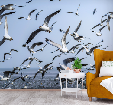 Fotomural animales gaviotas en movimiento - TenVinilo