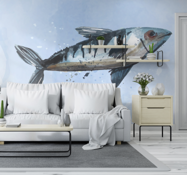 Mural habitación matrimonio ilustración de peces majestuosos - TenVinilo