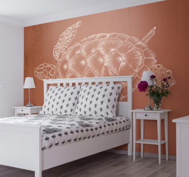Fotomural animales ilustración de tortuga marina - TenVinilo