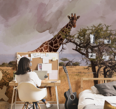 Fotomural animales jirafa en la naturaleza - TenVinilo