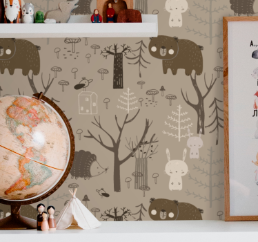 Fotomural animales juego de criaturas del bosque - TenVinilo