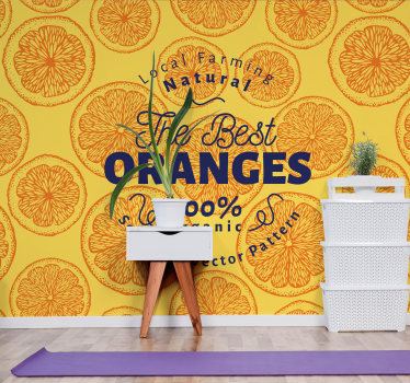 Mural para cocina las mejores naranjas cultivo natural - TenVinilo