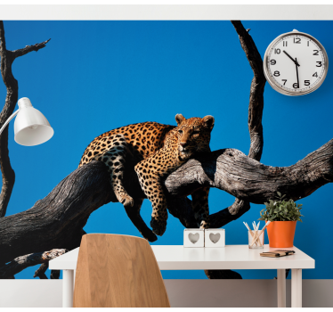 Fotomural animales leopardo en la rama - TenVinilo