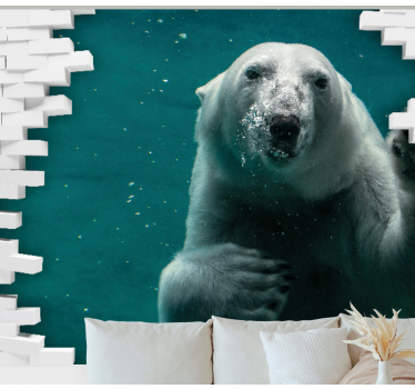 Fotomural animales oso polar bajo el agua - TenVinilo