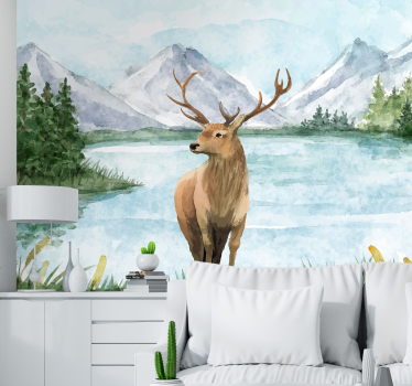 Fotomural animales paisaje de alces majestuosos - TenVinilo