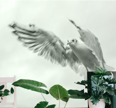 Fotomural animales pájaro blanco volador - TenVinilo