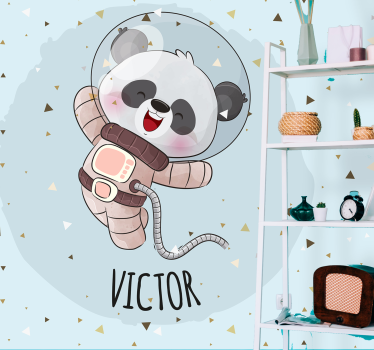 Fotomural animales panda astronauta feliz - TenVinilo