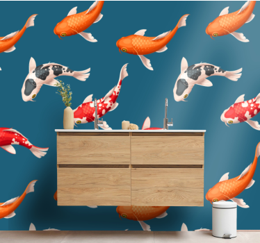 Fotomural animales peces koi coloridos - TenVinilo