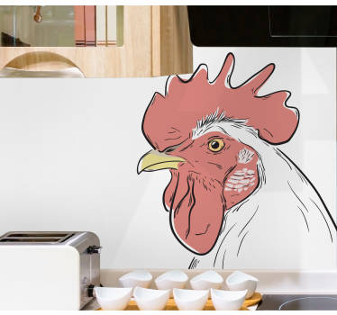 Fotomural animales perfil de cabeza de gallo - TenVinilo