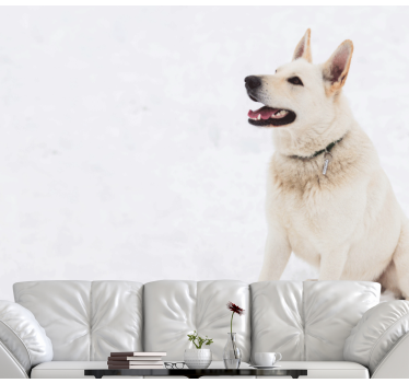 Fotomural animales perro blanco feliz - TenVinilo