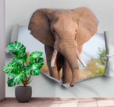 Fotomural animales retrato de elefante majestuoso - TenVinilo