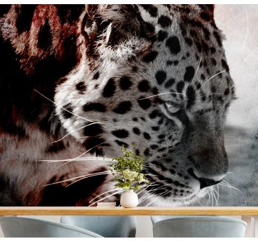 Fotomural animales retrato de leopardo en primer plano - TenVinilo