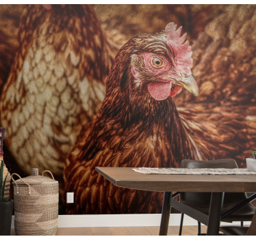 Fotomural animales retrato de pollo rústico - TenVinilo