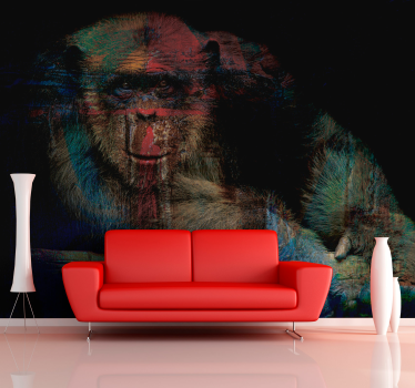 Fotomural animales rostro misterioso de primate - TenVinilo