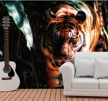 Fotomural animales tigre majestuoso acechando - TenVinilo
