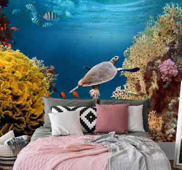 Fotomural animales tortuga marina bajo el agua - TenVinilo