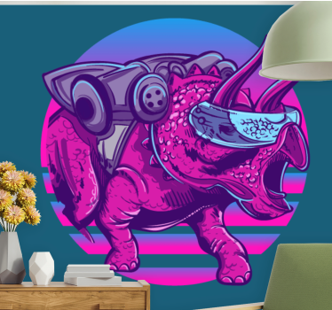 Fotomural animales triceratops futurista - TenVinilo