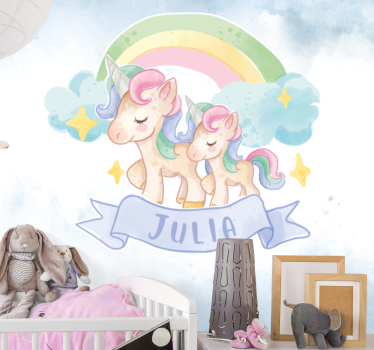 Fotomural animales unicornios y arcoíris - TenVinilo