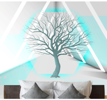 Fotomural árboles diseño de árbol geométrico - TenVinilo