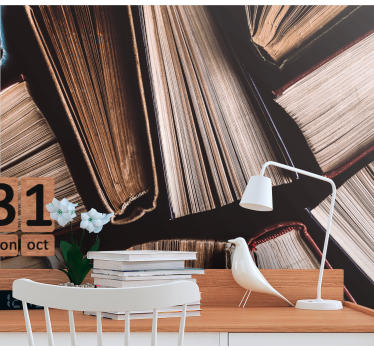 Fotomural arte libros apilados - TenVinilo