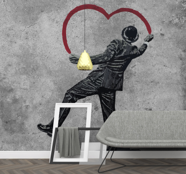 Fotomural arte urbano Banksy corazón graffiti - TenVinilo