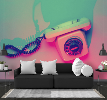 Fotomural arte urbano diseño de teléfono retro - TenVinilo