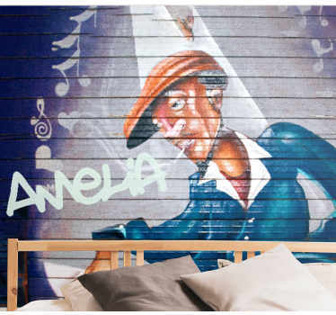 Fotomural arte urbano músico con sombrero - TenVinilo