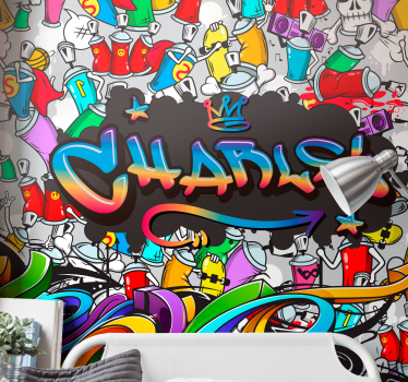 Fotomural arte urbano nombre personalizado graffiti - TenVinilo