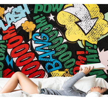 Fotomural arte urbano sonidos de cómic - TenVinilo