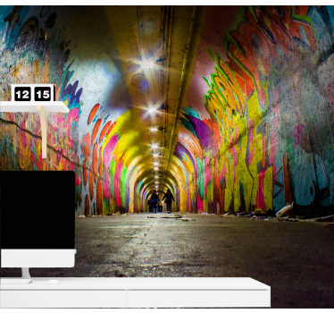 Fotomural arte urbano túnel graffiti vivid - TenVinilo