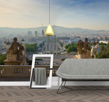 Foto mural Barcelona fuente Montjuic - TenVinilo