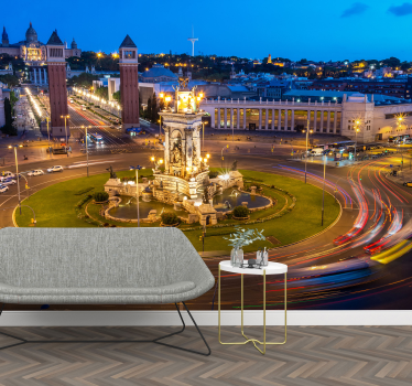 Foto mural Barcelona panorámica plaza España - TenVinilo