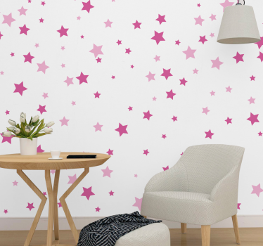 Fotomural bebé Estrellas fugaces rosas - TenVinilo