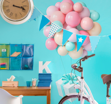 Fotomural bebé manojo de globos - TenVinilo